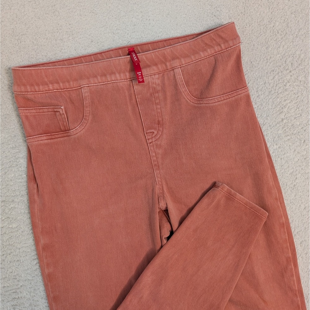 Spanx Red/Pink Pull On Skinny Jeans Women's Medium 29x26" Stretchy